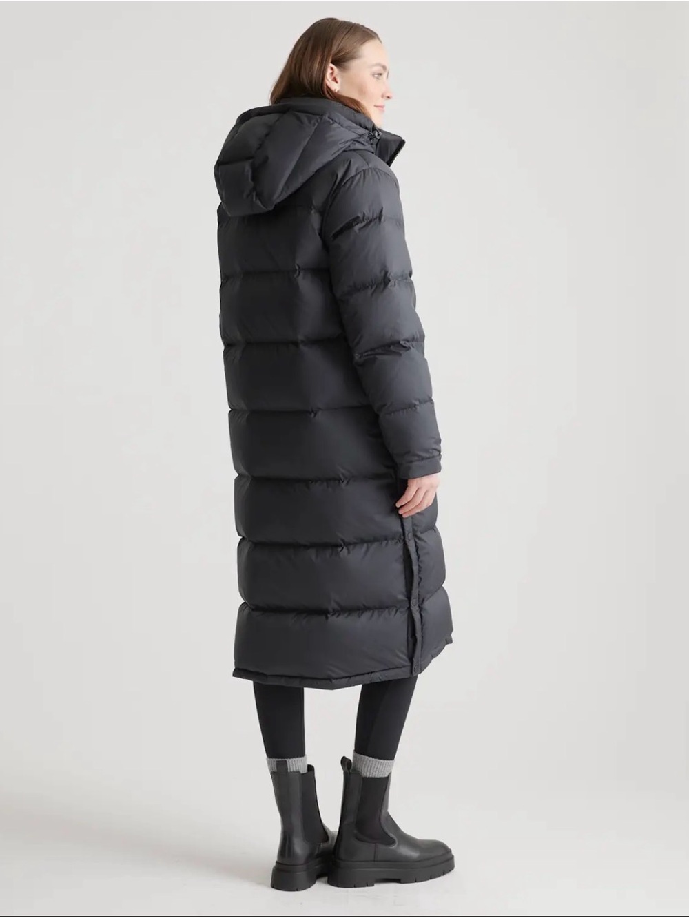 NWT Quince Black Responsible Down Parka Long Puffer Coat with Hood - Picture 7 of 13